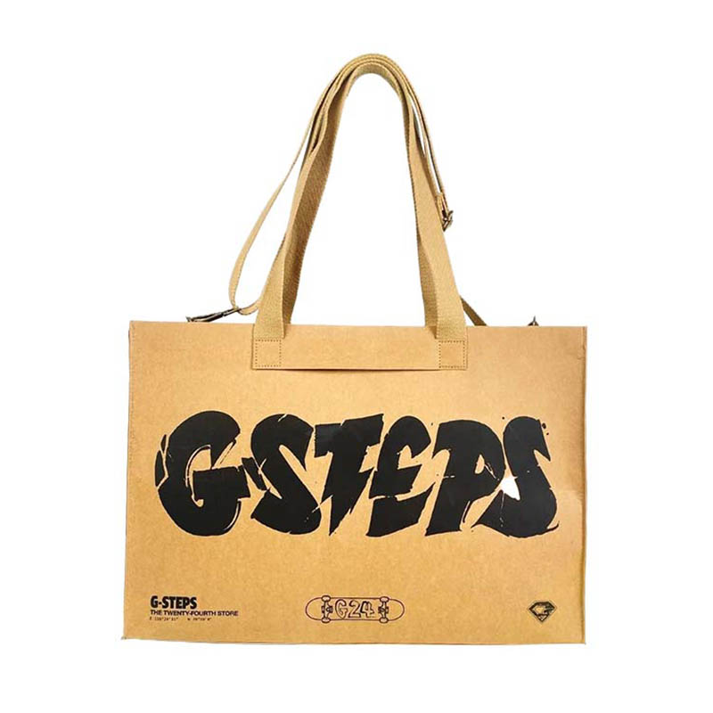 Washable Kraft Paper Tote Bags With Adjustment Strap